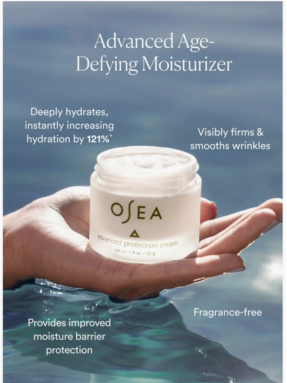 ÓSEA advanced protective cream; net wt. 1.9 oz./55g; NIB